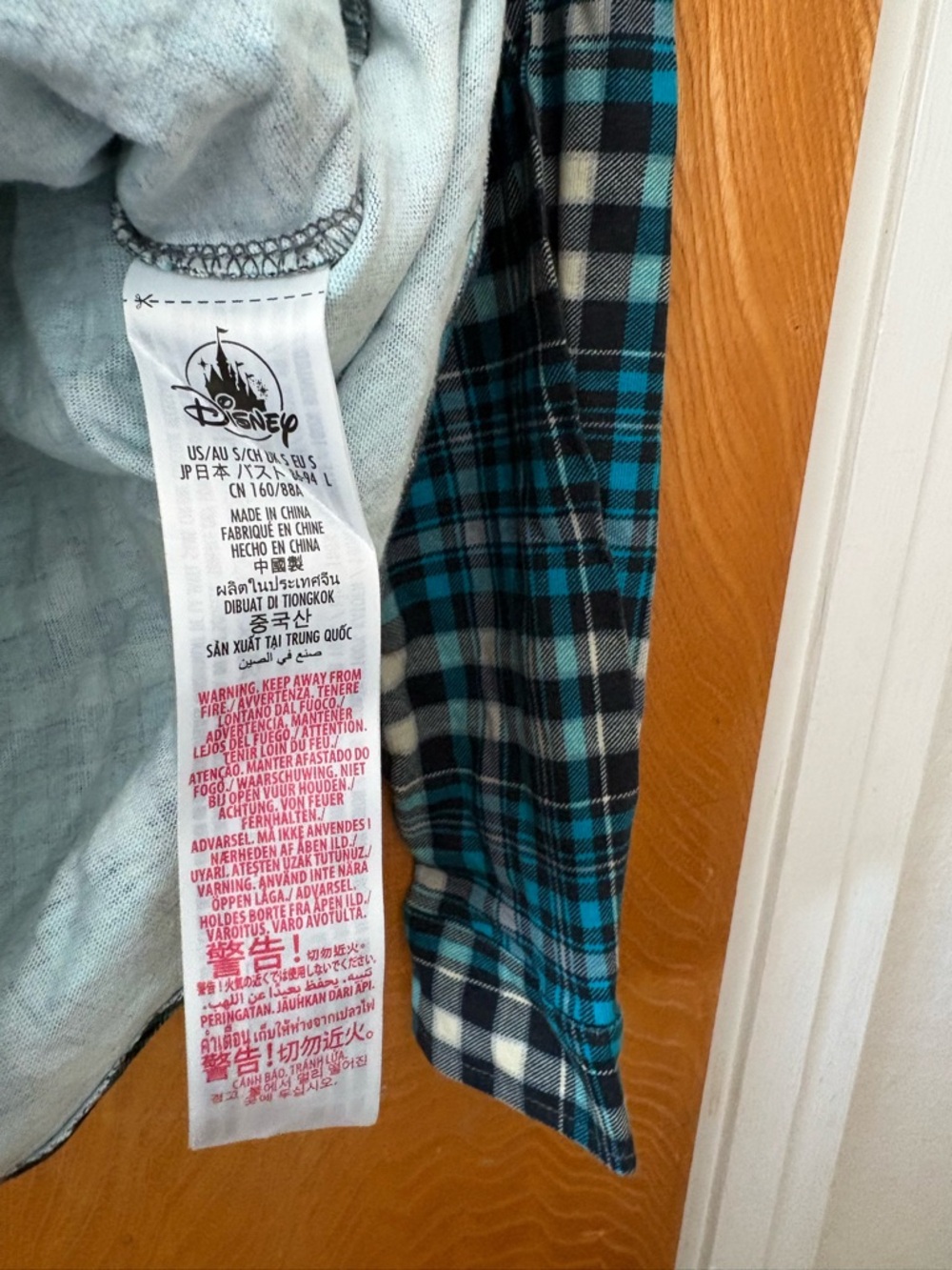 Disney Blue and Black Plaid haunted mansion Shirt S - Picture 6 of 8
